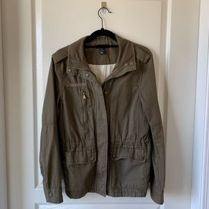 H&M Green Cargo Jacket, Size 8, Gently Used Good Condition